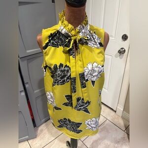 Corey Lynn Calter Yellow Floral Blouse